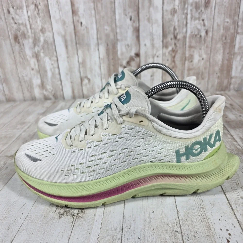 Hoka Kawana Womens 8B Running Shoes Blanc De Blanc Blue Fog 1123164 BDBB Sneaker